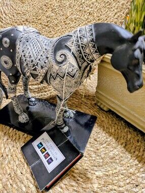 Westland Caballo Decorative Black and White Patterned Horse Sculpture - Home Art